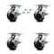 Service Caster 5 Inch Phenolic Caster Set with Roller Bearing and Brakes/Swivel Locks SCC SCC-35S520-PHR-SLB-BSL-4 - alternate 1